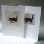 biglietti linocut gatto